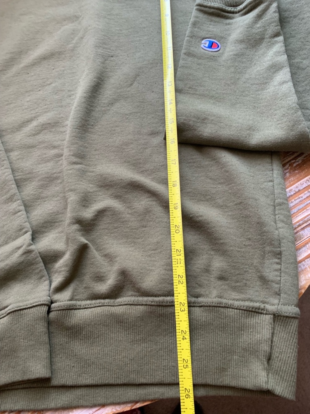 Champion Unisex Olive Green Powerblend Crewneck Sweatshirt - Size S - Picture 7 of 11